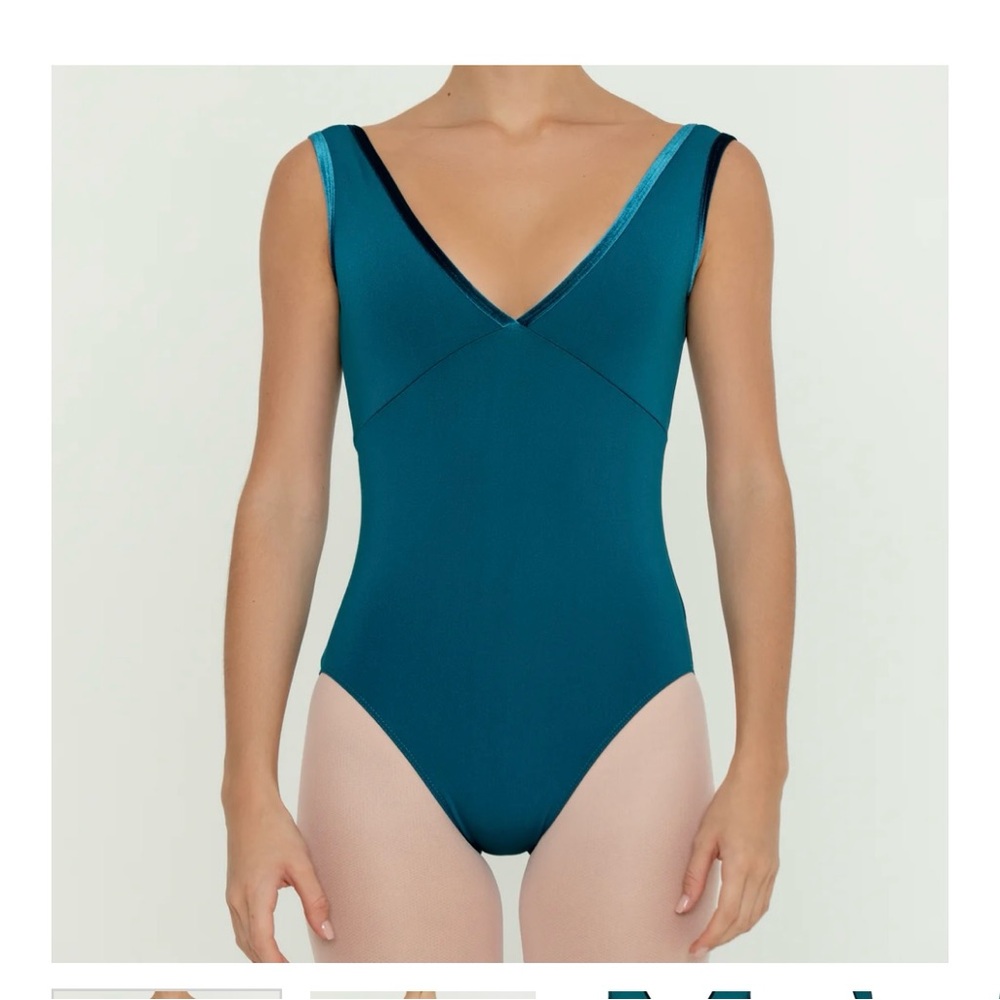 Bullet Pointe Ballet Velvet Trim Leotard- NWT